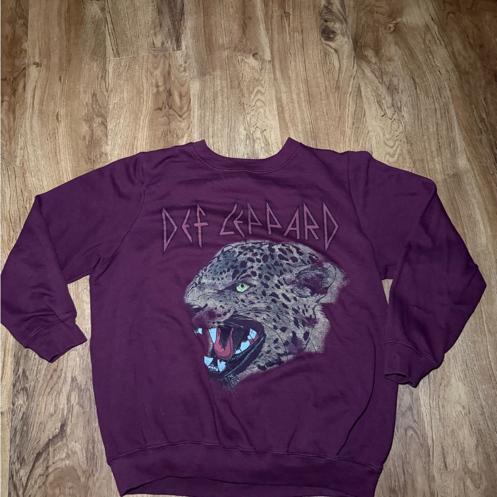 Def Leppard Women's Purple Crew Neck Sweater
